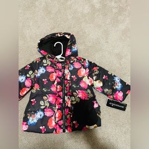 ROTHSCHILD & CO Baby Girls Ruffle Jacket Black Floral, 18 months